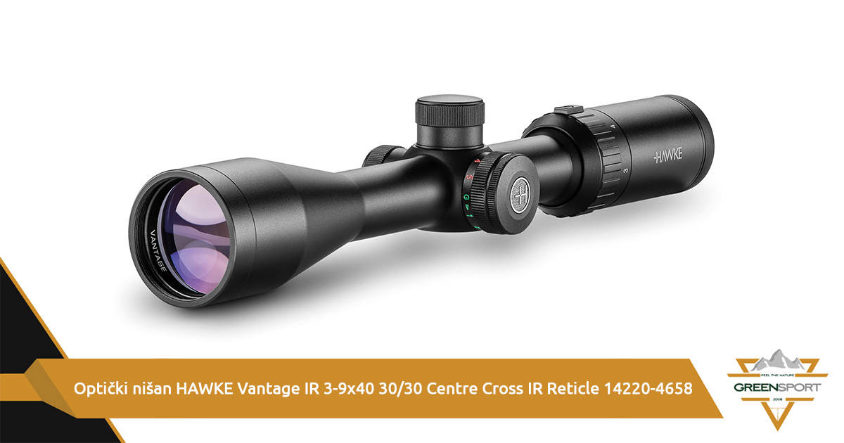 Lunette De Visée Hawke Vantage IR 3-9x40 - Réticule 30/30 Center Cross Rouge/vert, 14220