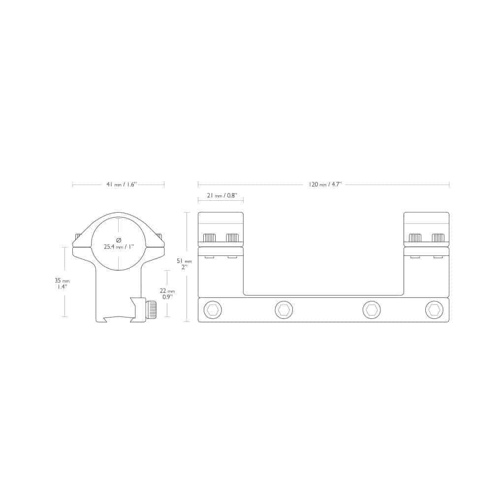 Nosač optike HAWKE 9-11 mm High 25.4 mm 22105-5018 2 Nosač optike HAWKE 9-11 mm High 25.4 mm 22105-5018 - Slika 2