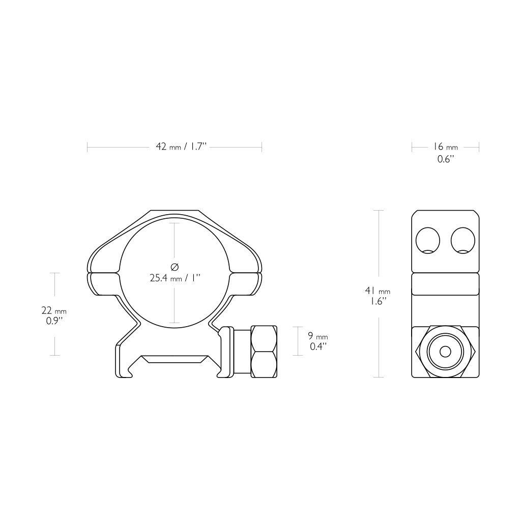 Nosač optike prsten za Pikatini Šinu HAWKE čelični 1" Med-23001-5382 2 Nosač optike prsten za Pikatini Šinu HAWKE čelični 1" Med-23001-5382 - Slika 2